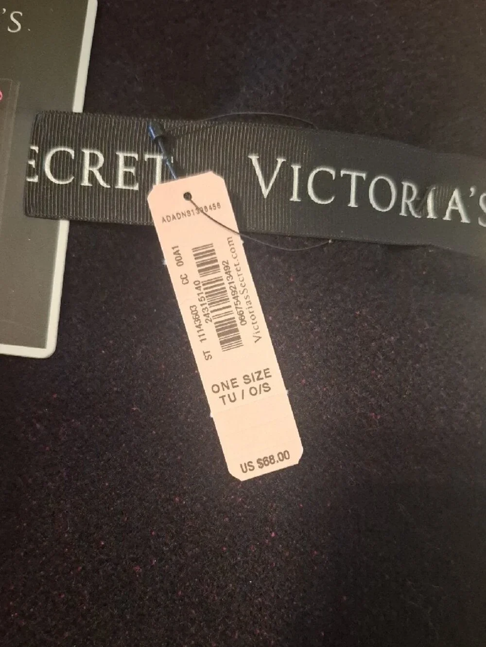 Victoria's Secret Black and Hot Pink 'Love' Heart Blanket